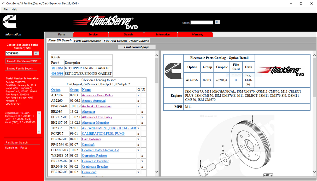 Cummins Quickserve Engines Parts & Manuals