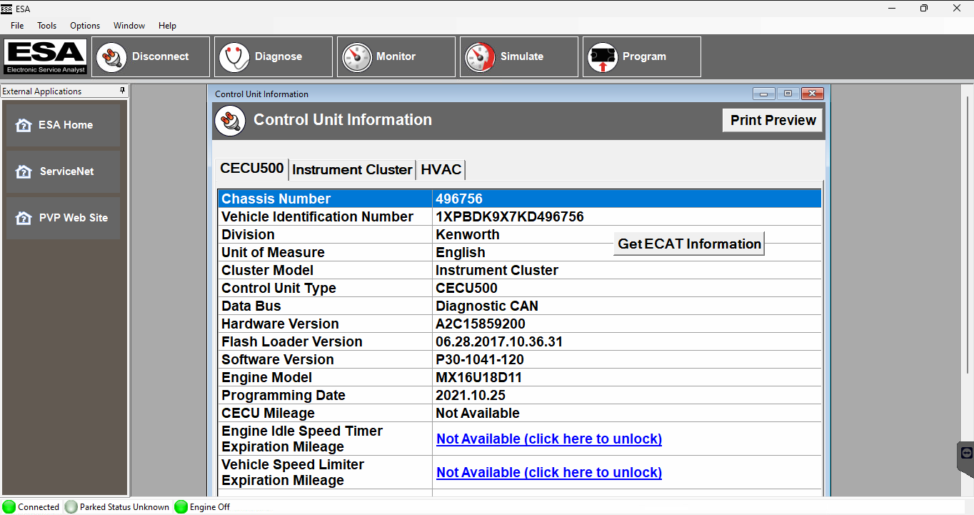 Paccar ESA 5.7.0 ( Kenworth & Peterbilt ) +  SW Programming Files 2025