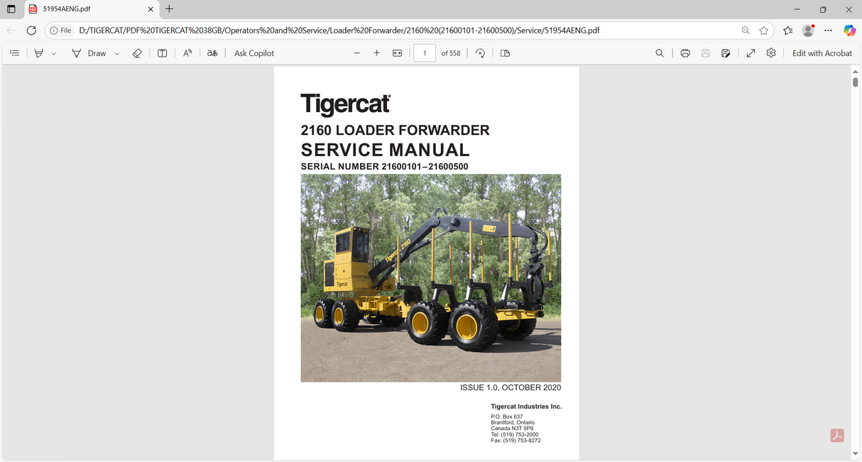 Tigercat Machine 38GB PDF 2021 Service Manual & Operator’s Manual PDF – Complete Set