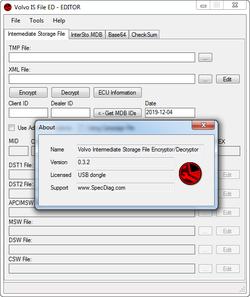 Volvo Intermediate Storage Files Encryptor & Decrytor - For Volvo / Mack